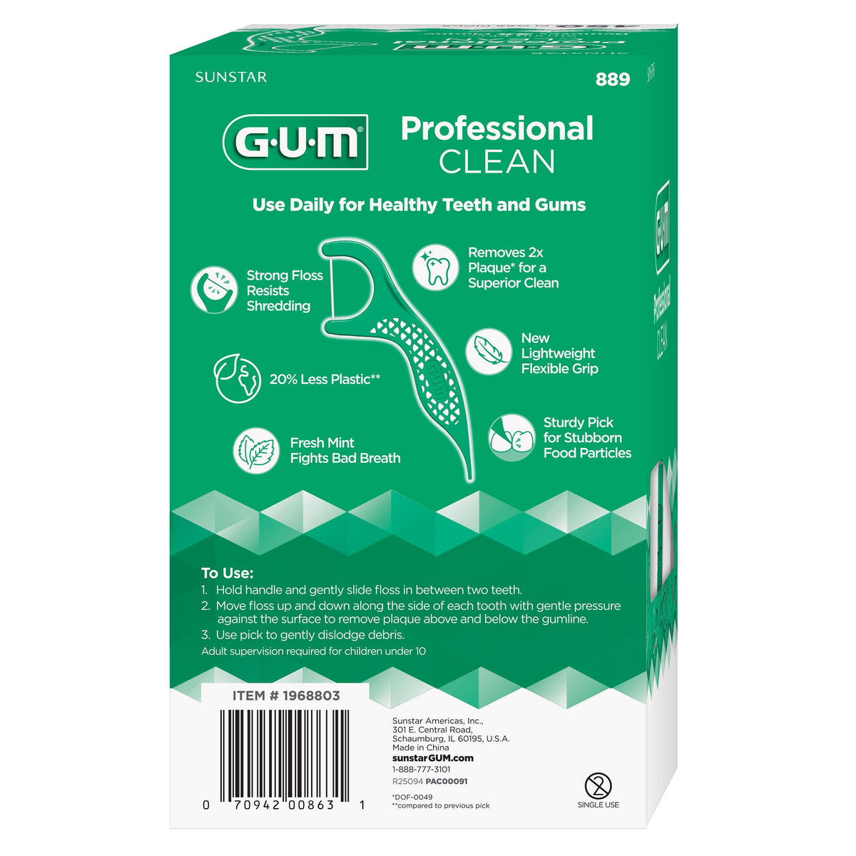미국직구 치실 GUM Professional Clean Floss Picks, 150-count, 3-pack