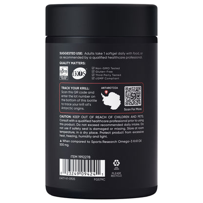 미국직구 오메가3 Sports Research Omega-3 Krill Oil Superba2 1000mg, 90ct Softgels