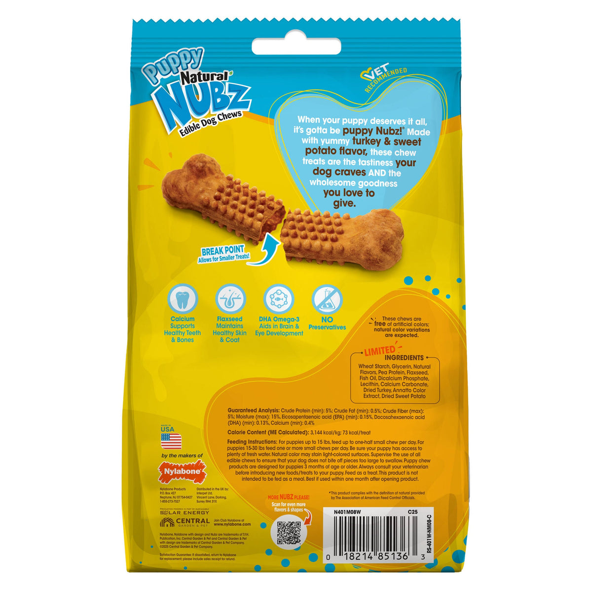 미국직구 나일라본 강아지 장난감 Nylabone Puppy Chew Toys and Small NUBZ Gift Box, 4-count
