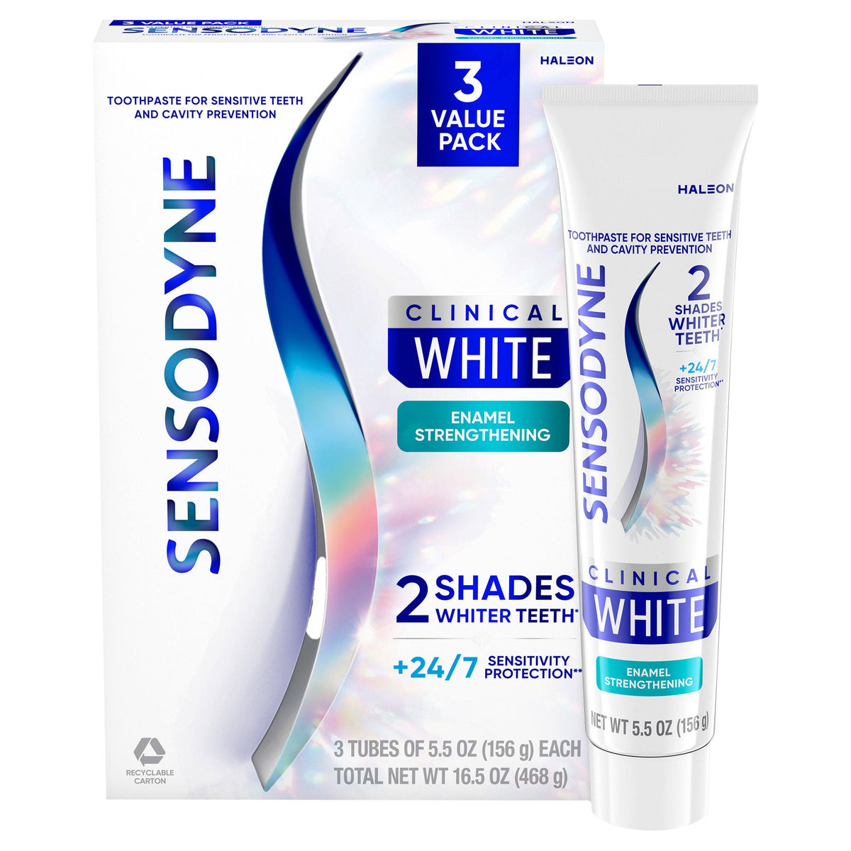 미국직구 센소다인 치약 SENSODYNE Clinical White Toothpaste, 5.5 oz, 3-pack
