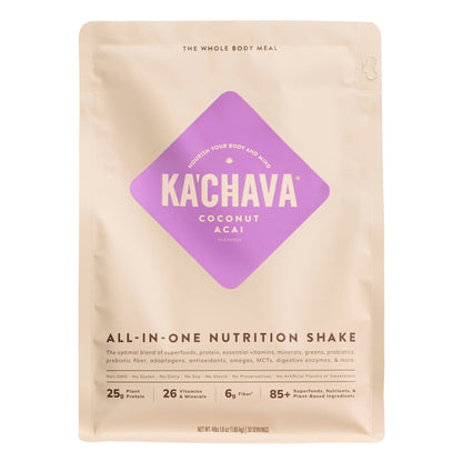 미국직구 카차바 단백질 쉐이크 파우더 코코넛 Ka'Chava All-In-One Nutrition Plant Based Shake, Coconut Acai, 30 Servings, 4.16 lbs