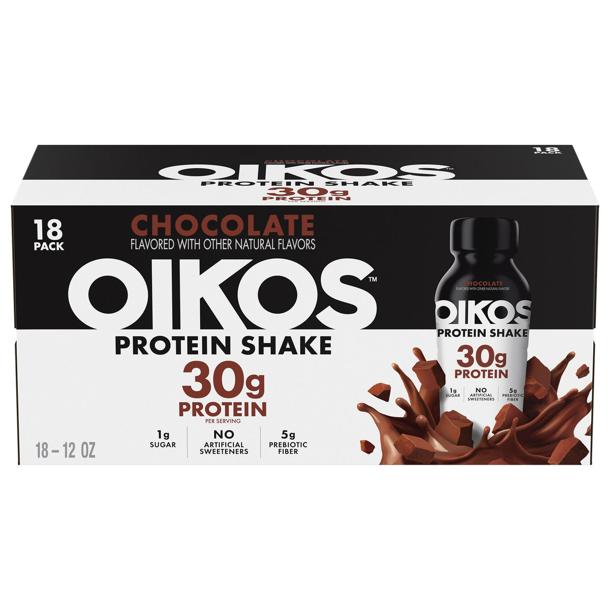미국직구 오이코스 단백질 쉐이크 음료 초콜릿 Oikos 30g Chocolate Protein Shake, 12 fl oz, 18-pack