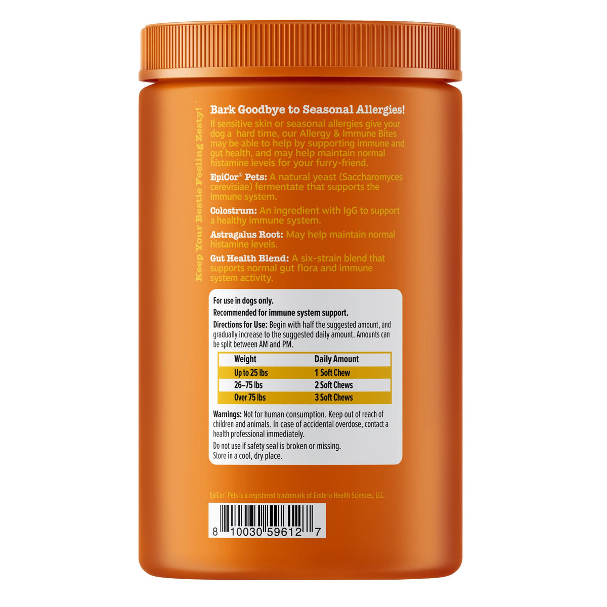 미국직구 제스티포우즈 강아지 영양제 Zesty Paws Allergy & Immune Chews for Dogs, Salmon Flavor, 160-count