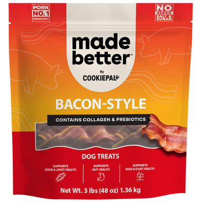 미국직구 메이드베터 강아지 간식 Made Better Bacon-Style Dog Treats With Collagen & Prebiotics 48 oz