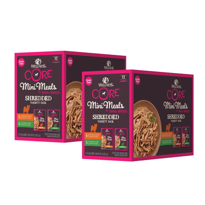 미국직구 펫용품 Wellness CORE Mini Meals Shredded Variety Pack, 3 oz, 24-count
