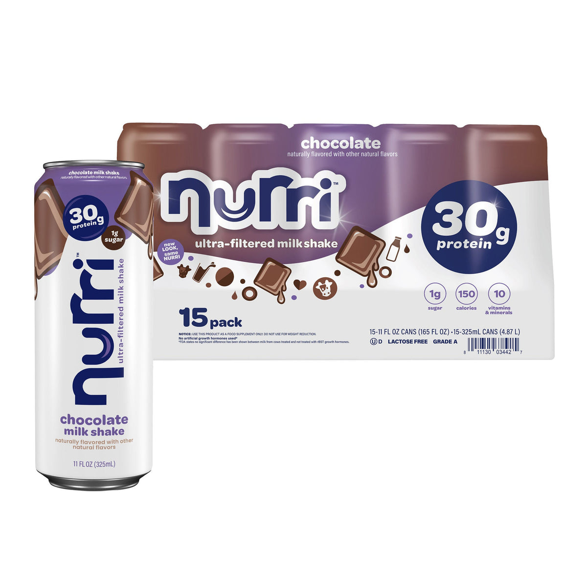 미국직구 누리 단백질 쉐이크 음료 초콜릿 Nurri 30g Protein Shake, Chocolate, 11 fl oz , 15-pack