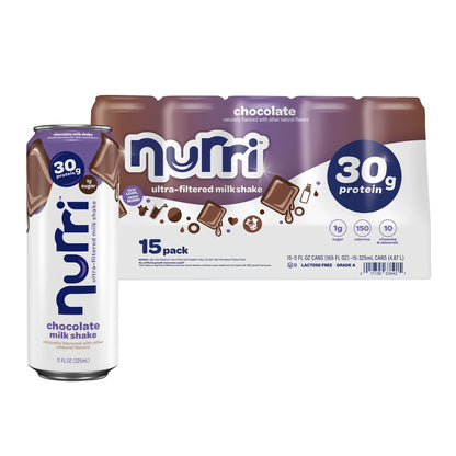미국직구 누리 단백질 쉐이크 음료 초콜릿 Nurri 30g Protein Shake, Chocolate, 11 fl oz , 15-pack