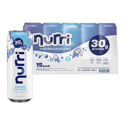 미국직구 누리 단백질 쉐이크 음료 바닐라 Nurri 30g Protein Shake, Vanilla, 11 fl oz, 15-pack