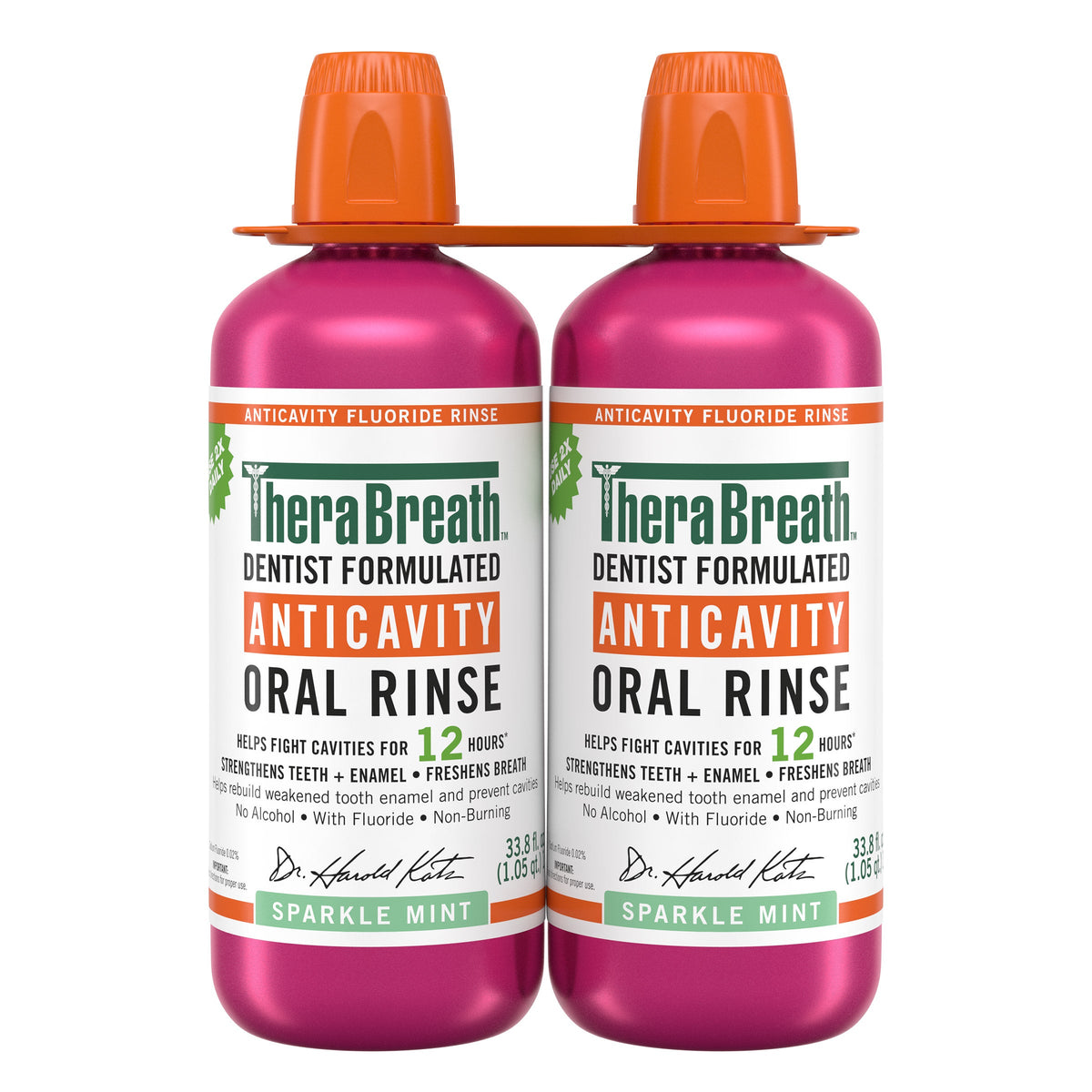 미국직구 테라브레스 가글 TheraBreath Anticavity Oral Rinse, Sparkle Mint, 33.8 fl oz, 2-pack