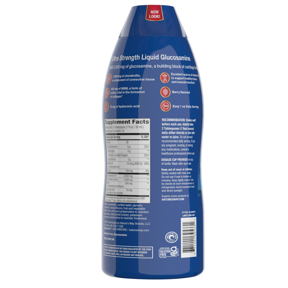 미국직구 코사민 관절 영양제 Nature's Way Joint Movement Glucosamine Extra Strength, 33.8 Fluid Ounces