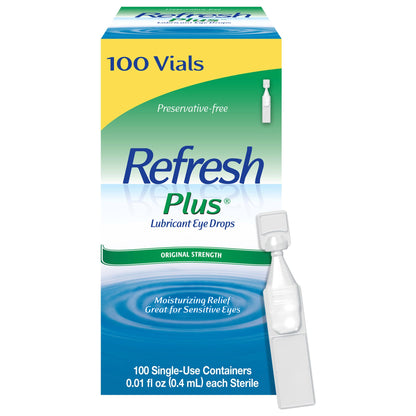 미국직구 리프레시 플러스 인공눈물 일회용 Refresh Plus Preservative-Free Lubricant Eye Drops, 100 Single Use Containers