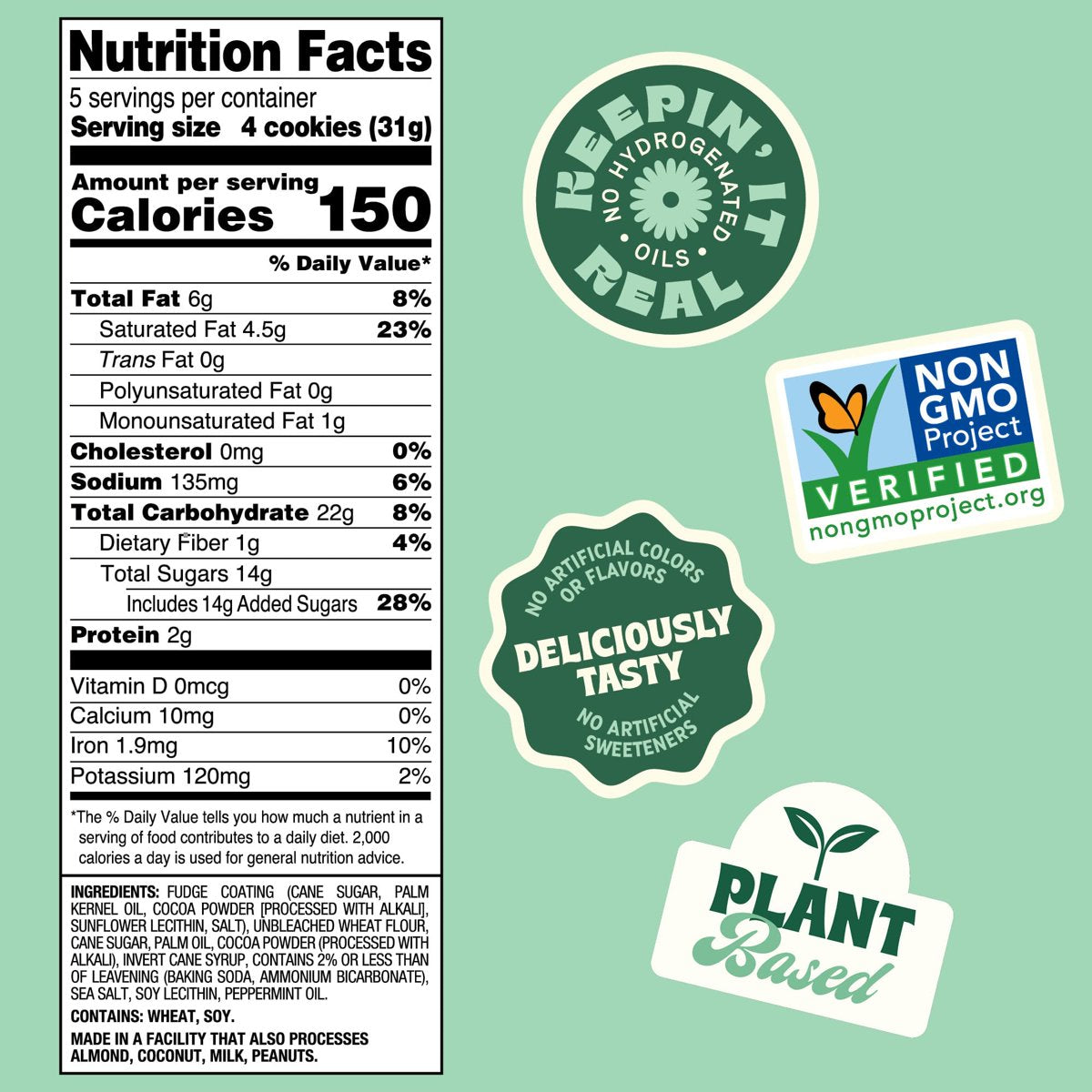 미국직구 3x Back To 과자 6팩 / 3x | Back To Nature - Fudge Mint Cookies - Real Ingredients Like W 3