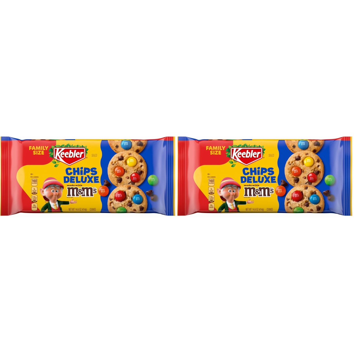 미국직구 3x Keebler Chips 초콜릿 414g 2팩 / 3x | Keebler Chips Deluxe Cookies Rainbow With M&Ms Ch 2