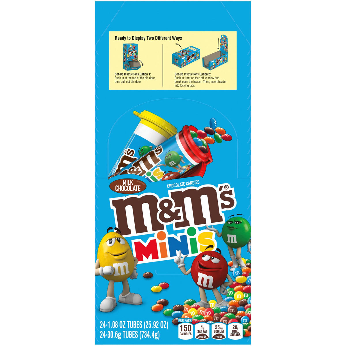 미국직구 엠앤엠즈 'S Minis Chocolate Candy, Milk Chocolate, 1.08 oz, 24 ct