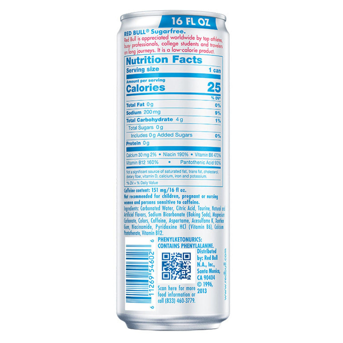 미국직구 Red Bull Energy Drink, Sugar Free, 16 fl oz, 12 ct