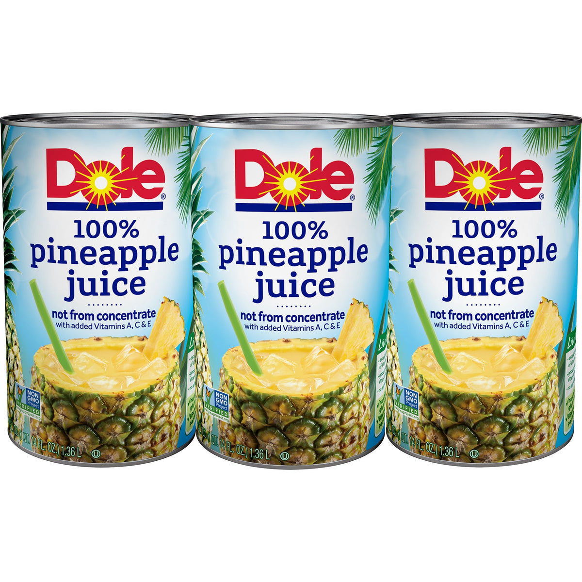 미국직구 Dole 100% Pineapple Juice, 46 fl oz, 3 ct