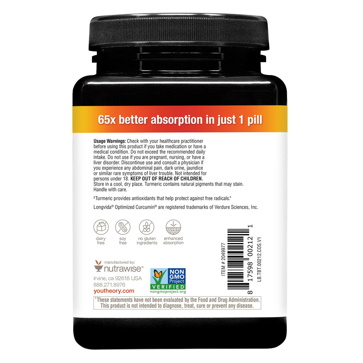미국직구 유스테오리 커큐민 youtheory Total Body Turmeric, 90 Vegetarian Capsules