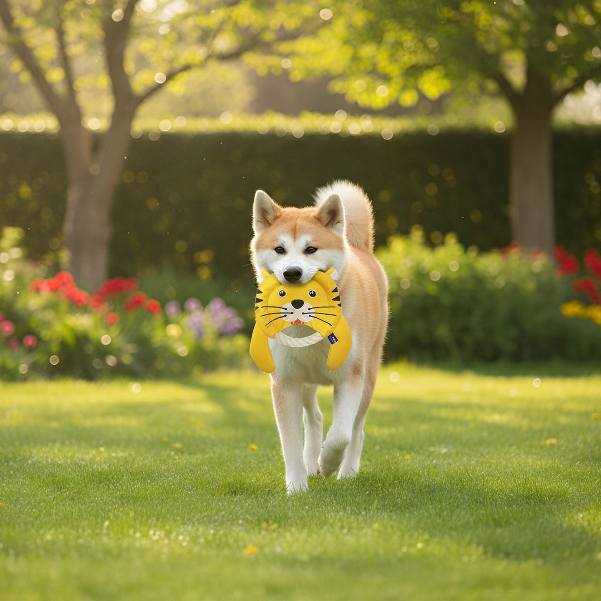 미국직구 강아지 장난감 PawsPik Woodland Safari Trio 2-in-1 Flying Disc & Tug Dog Toy Combo