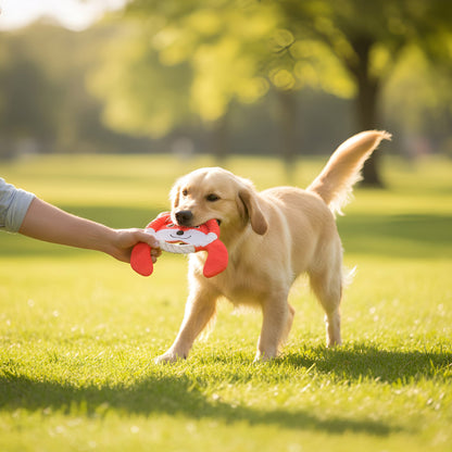 미국직구 강아지 장난감 PawsPik Woodland Safari Trio 2-in-1 Flying Disc & Tug Dog Toy Combo