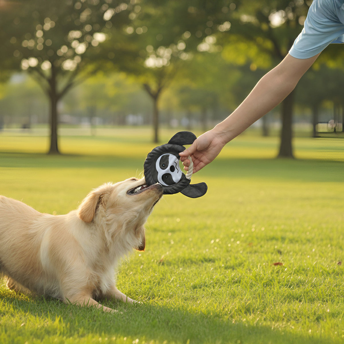 미국직구 강아지 장난감 PawsPik Woodland Safari Trio 2-in-1 Flying Disc & Tug Dog Toy Combo