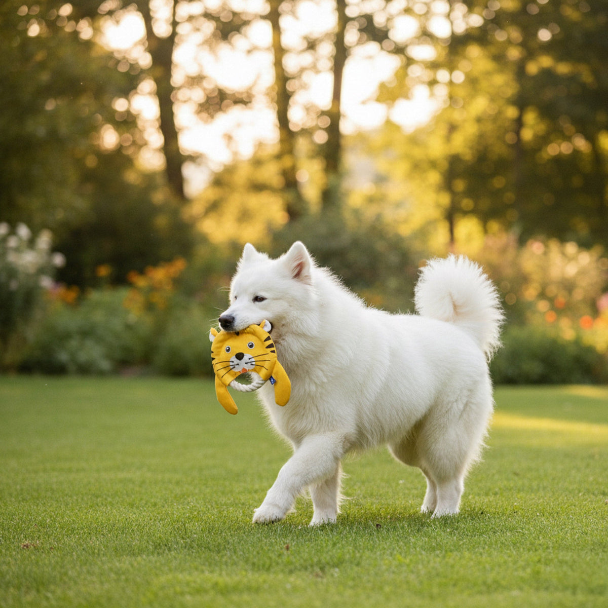 미국직구 강아지 장난감 PawsPik Woodland Safari Trio 2-in-1 Flying Disc & Tug Dog Toy Combo