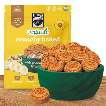 미국직구 웻노지스 강아지 간식 Wet Noses Organic Peanut Butter and Banana Dog Treats, 5 lbs