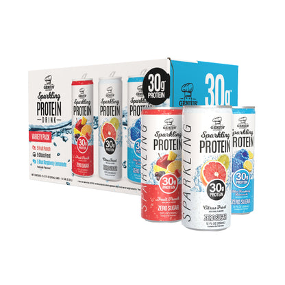 미국직구 지니어스 가르메 단백질 쉐이크 음료 Genius Gourmet Sparkling Clear 30g Protein Variety Pack, 12 fl oz, 15-pack