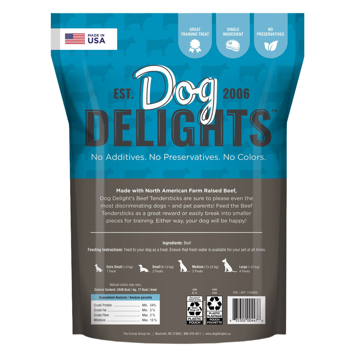 미국직구 펫용품 Dog Delights Beef Tendersticks, 21 oz, 2-pack