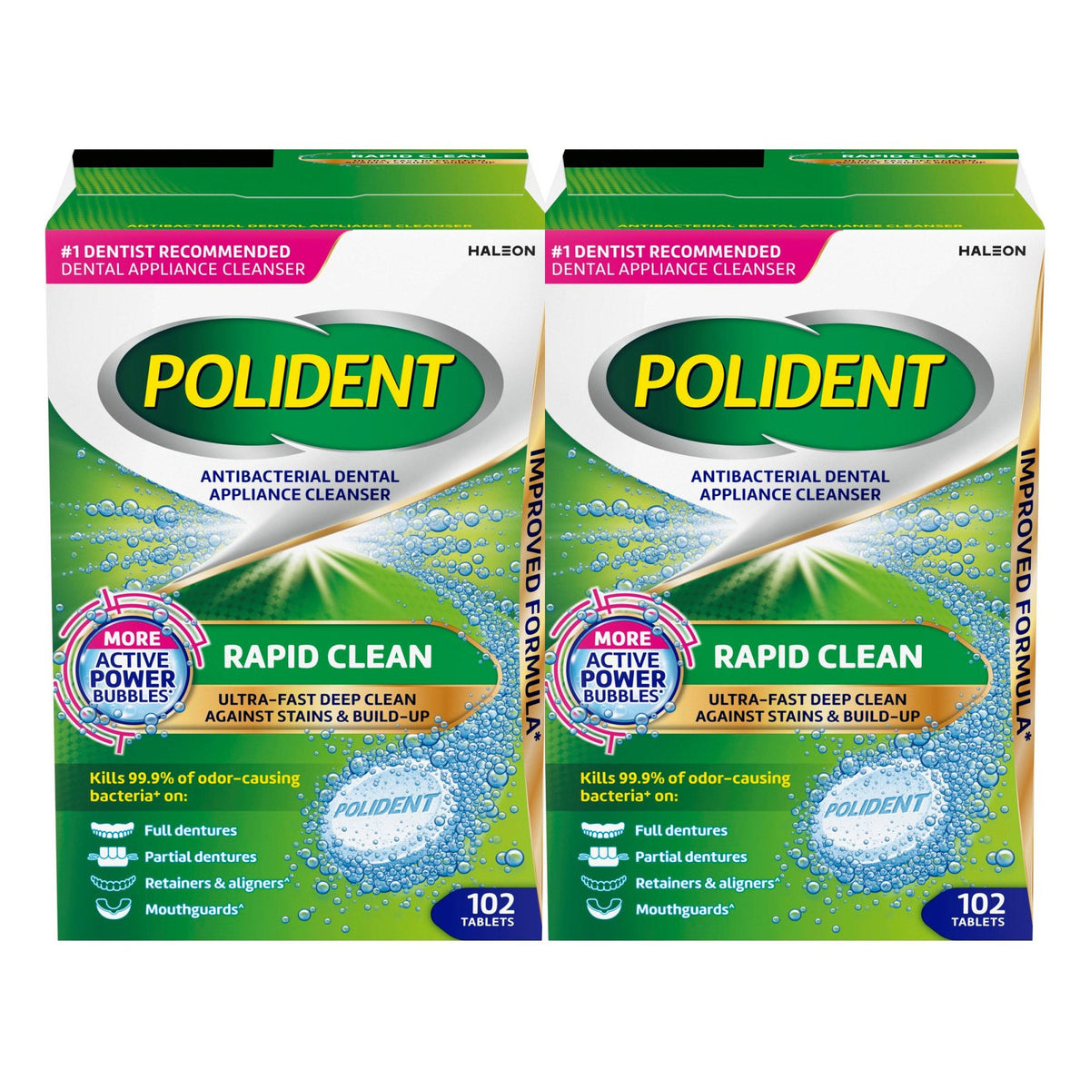 미국직구 구강케어 Polident Rapid Clean Dental Appliance Cleanser Tablets, 102 count, 2-pack