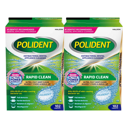 미국직구 구강케어 Polident Rapid Clean Dental Appliance Cleanser Tablets, 102 count, 2-pack