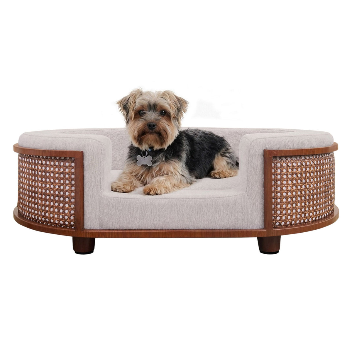 미국직구 강아지 방석·침대 Gracie Rattan Upholstered Pet Bed