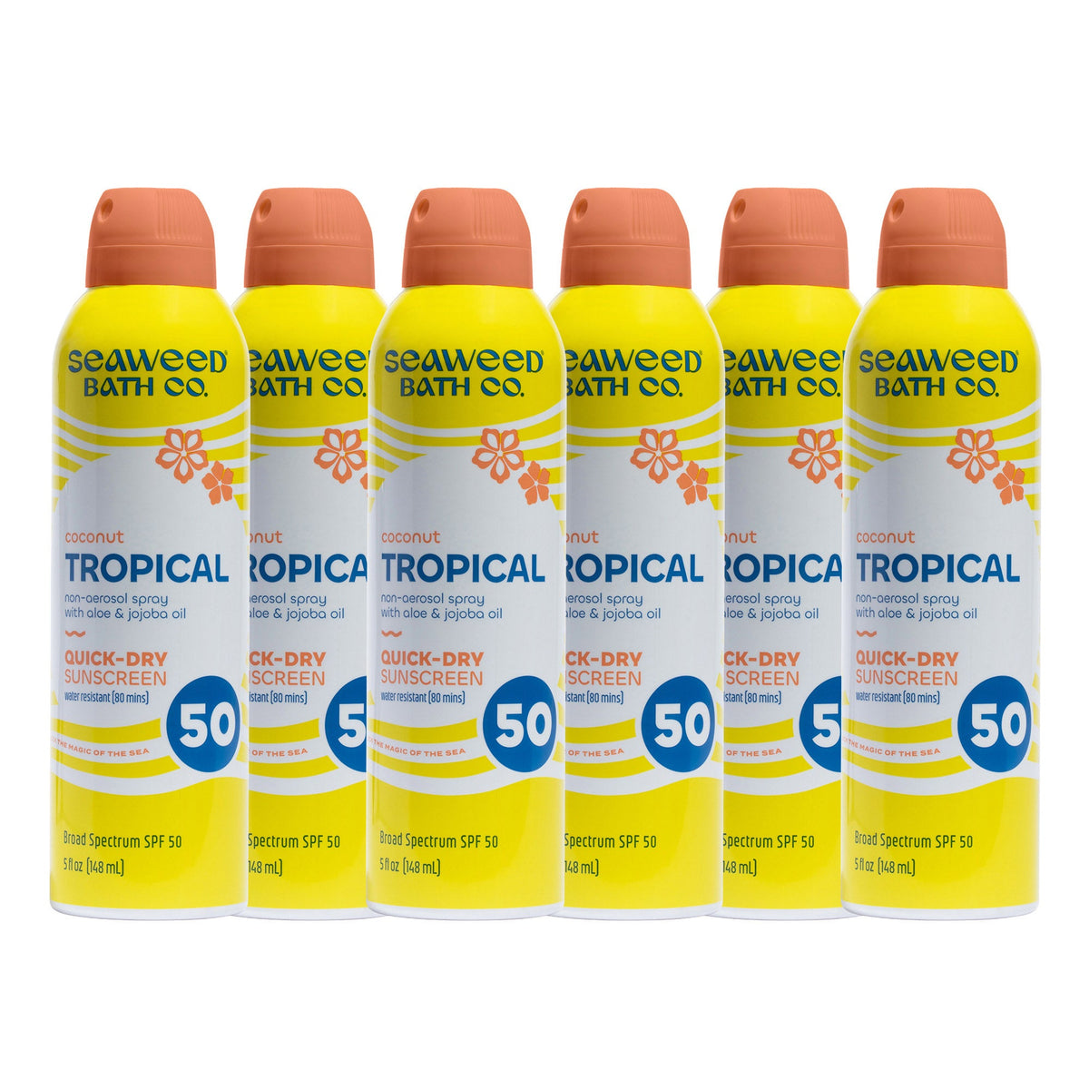 미국직구 Seaweed Bath Co 선크림 SPF50 148ml 6팩 / Seaweed Bath Co. Tropical Quick-Dry Sunscreen Spray SPF 50 1