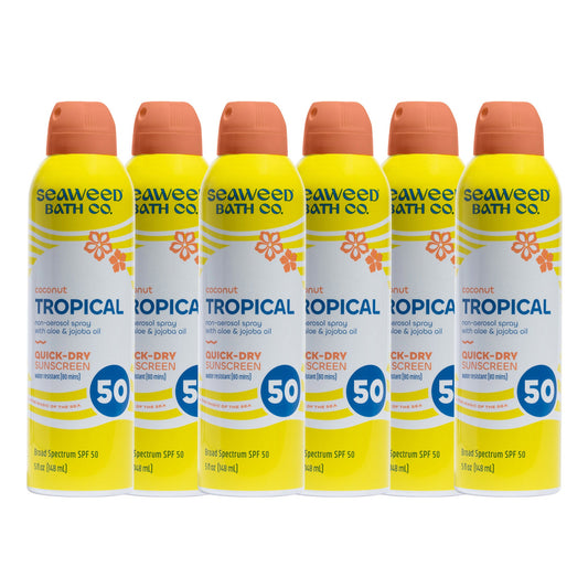 미국직구 Seaweed Bath Co 선크림 SPF50 148ml 6팩 / Seaweed Bath Co. Tropical Quick-Dry Sunscreen Spray SPF 50 1