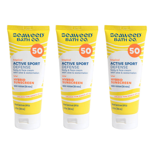 미국직구 Seaweed Bath Co 선크림 SPF50 101ml 3팩 / Seaweed Bath Co. Active Sport Defense Sunscreen Lotion SPF 1