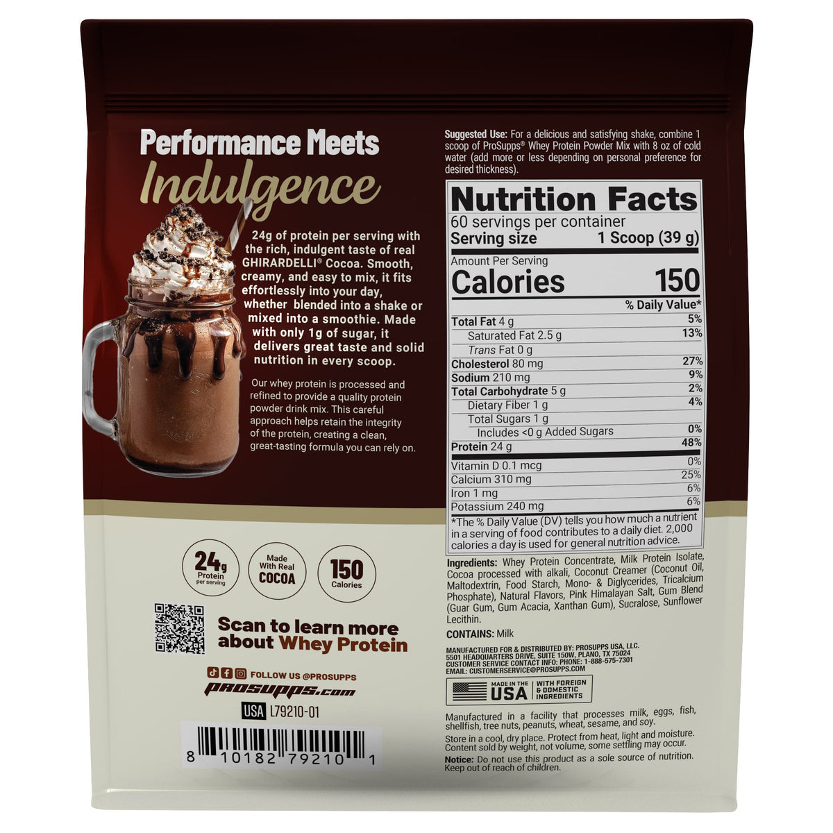미국직구 ProSupps 초콜릿 24g / ProSupps 24g Whey Protein Powder Made with Ghirardelli Cocoa, Rich 2