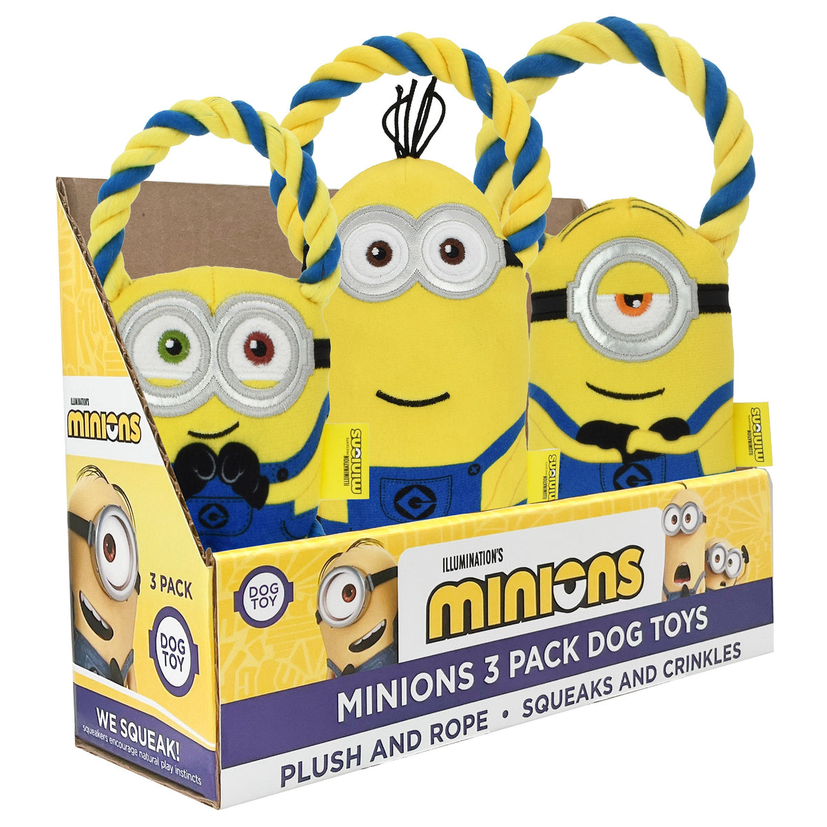 미국직구 강아지 장난감 Multipet Minions Dog Toys, 3-count