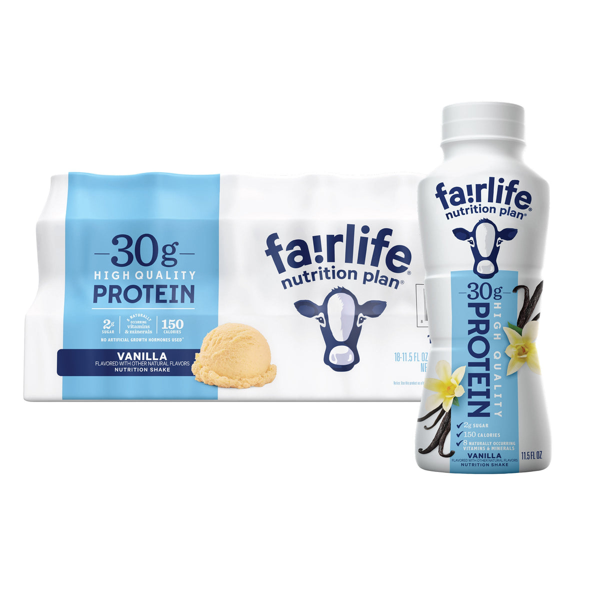 미국직구 페어라이프 단백질 쉐이크 음료 바닐라 Fairlife Nutrition Plan, 30g Protein Shake, Vanilla, 11.5 fl oz, 18-pack