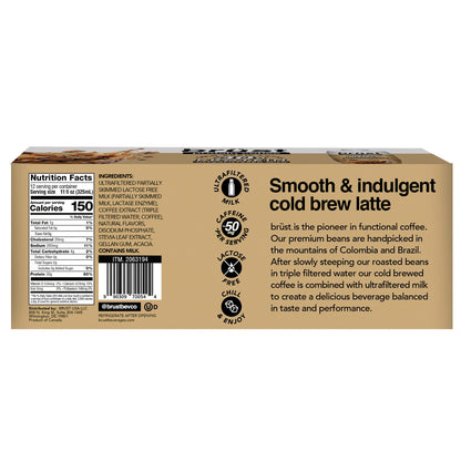 미국직구 브루스트 단백질 쉐이크 음료 커피 Brüst 30g Protein Coffee Cold Brew Latte, 11 fl oz, 12-pack