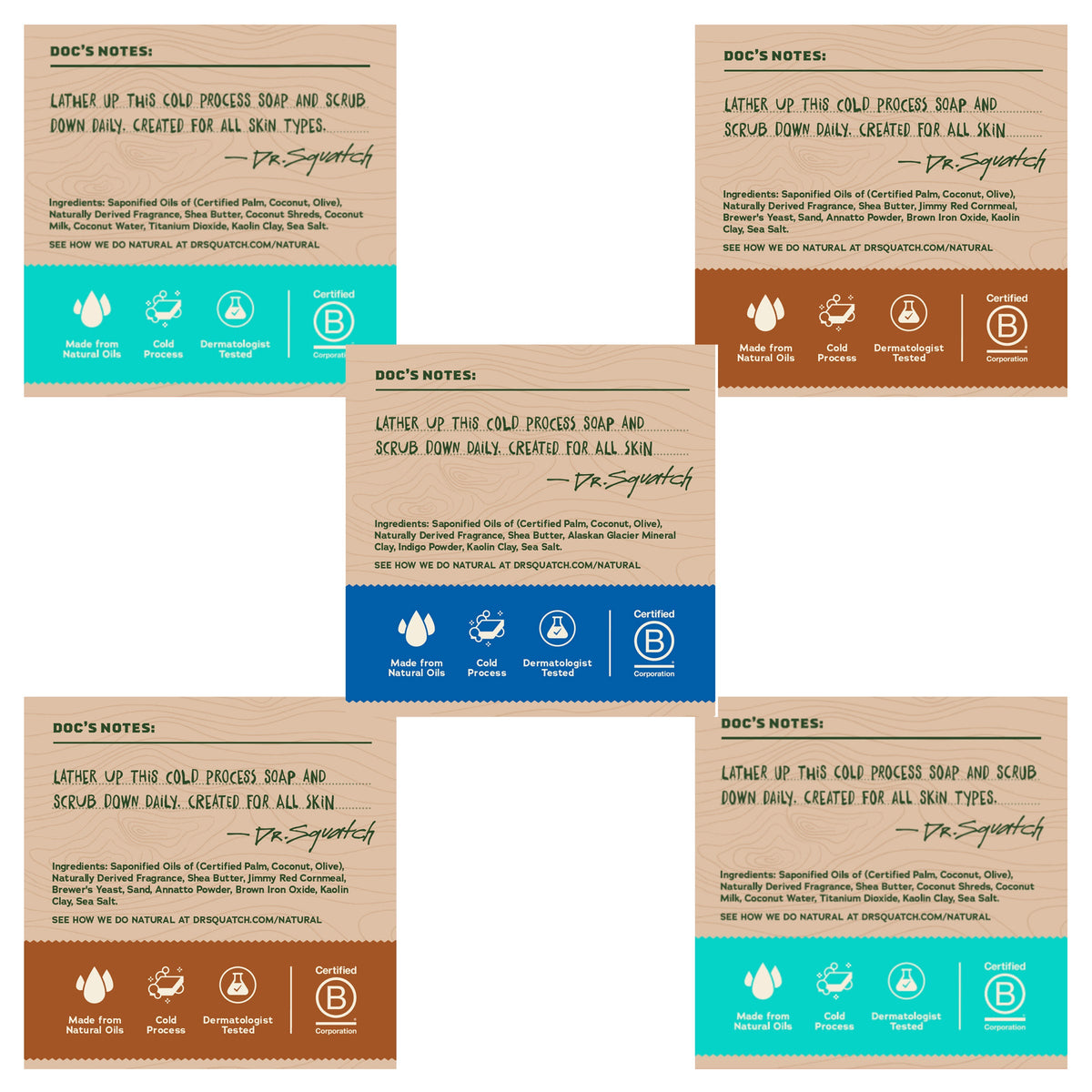 미국직구 Dr Squatch Men's 142g 5팩 / Dr Squatch Men's Natural Bar Soap, 142g, 5-pack 2
