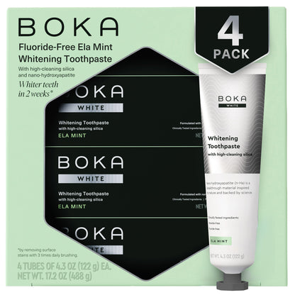 미국직구 치약 Boka Fluoride-Free Ela Mint Whitening Toothpaste, 4.3 oz, 4-pack