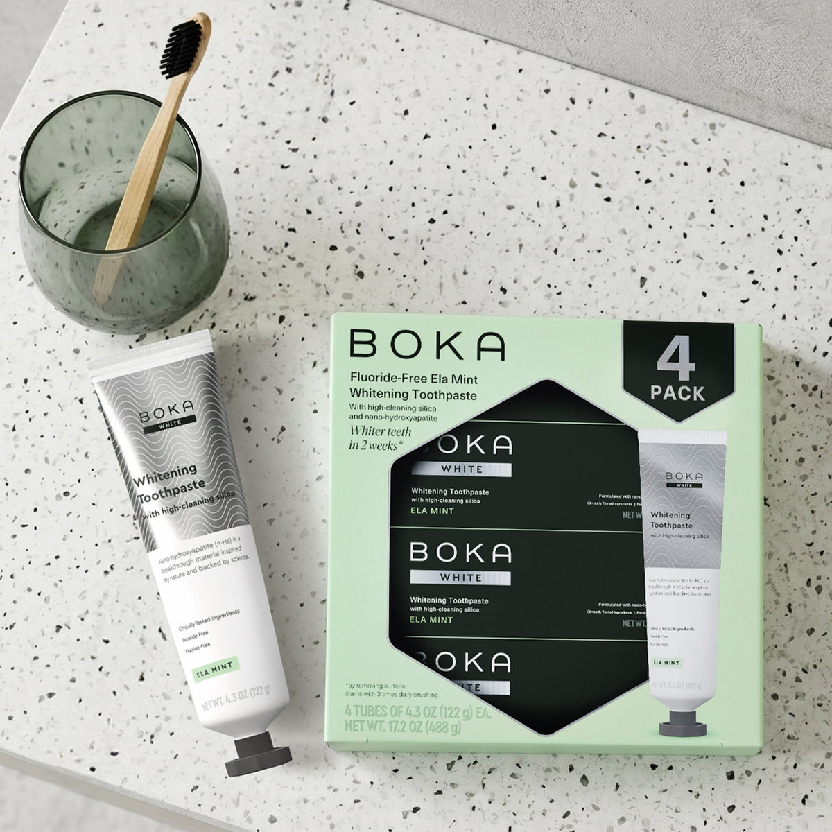 미국직구 치약 Boka Fluoride-Free Ela Mint Whitening Toothpaste, 4.3 oz, 4-pack