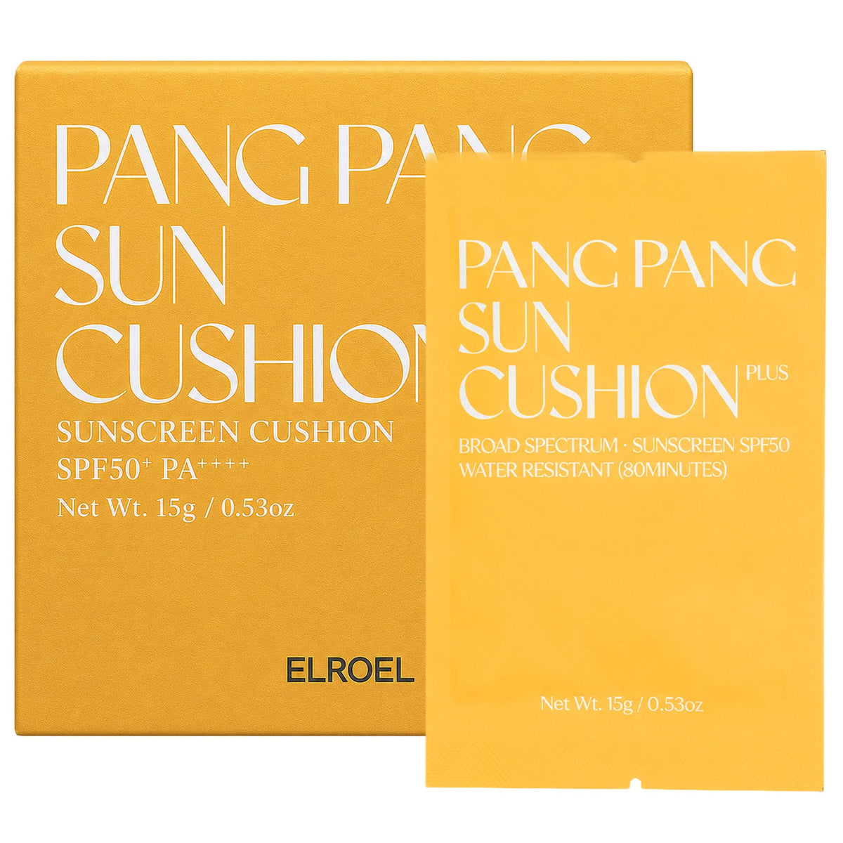 미국직구 엘로엘 1.5kg / ELROEL Pang Pang Yellow Sun Cushion and Refill, .1.5kg Set 2