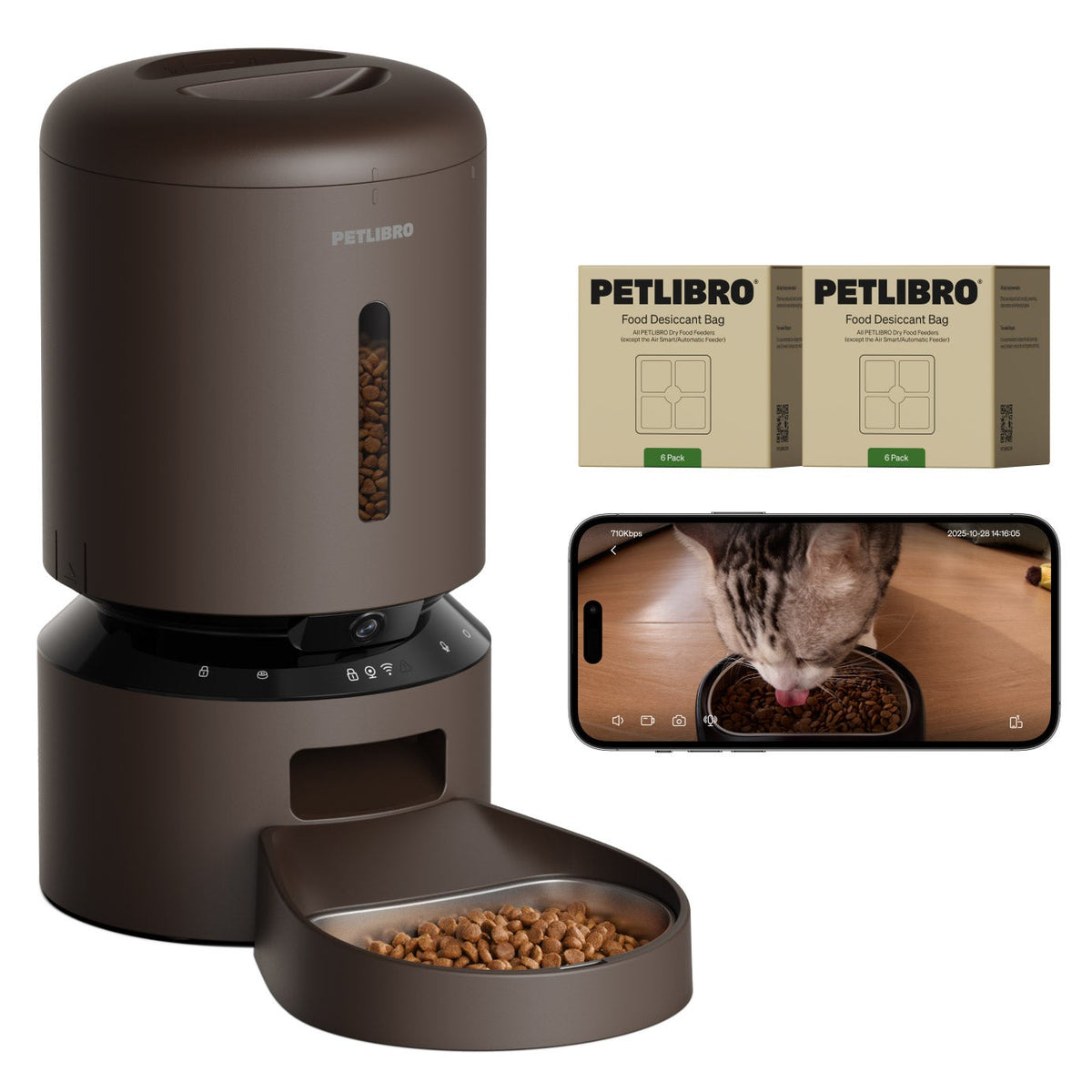 미국직구 펫용품 Petlibro Automatic Camera Feeder with 12-pack Desiccant Bags Bundle