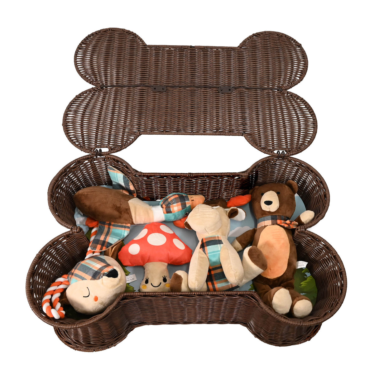 미국직구 버디버디 강아지 장난감 Buddy Buddy 6-piece Woodland Dog Toy and Bone Basket Storage Set