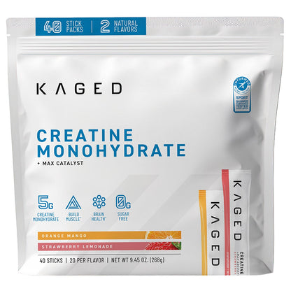 미국직구 케이지드 크레아틴 KAGED Creatine Monohydrate + MaxCatalyst, 40 Individual Serving Stick Packs, Variety Pack