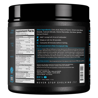 미국직구 케이지드 프리워크아웃 부스터 KAGED Pre-Workout Sport, Blue Raspberry, 50 Servings
