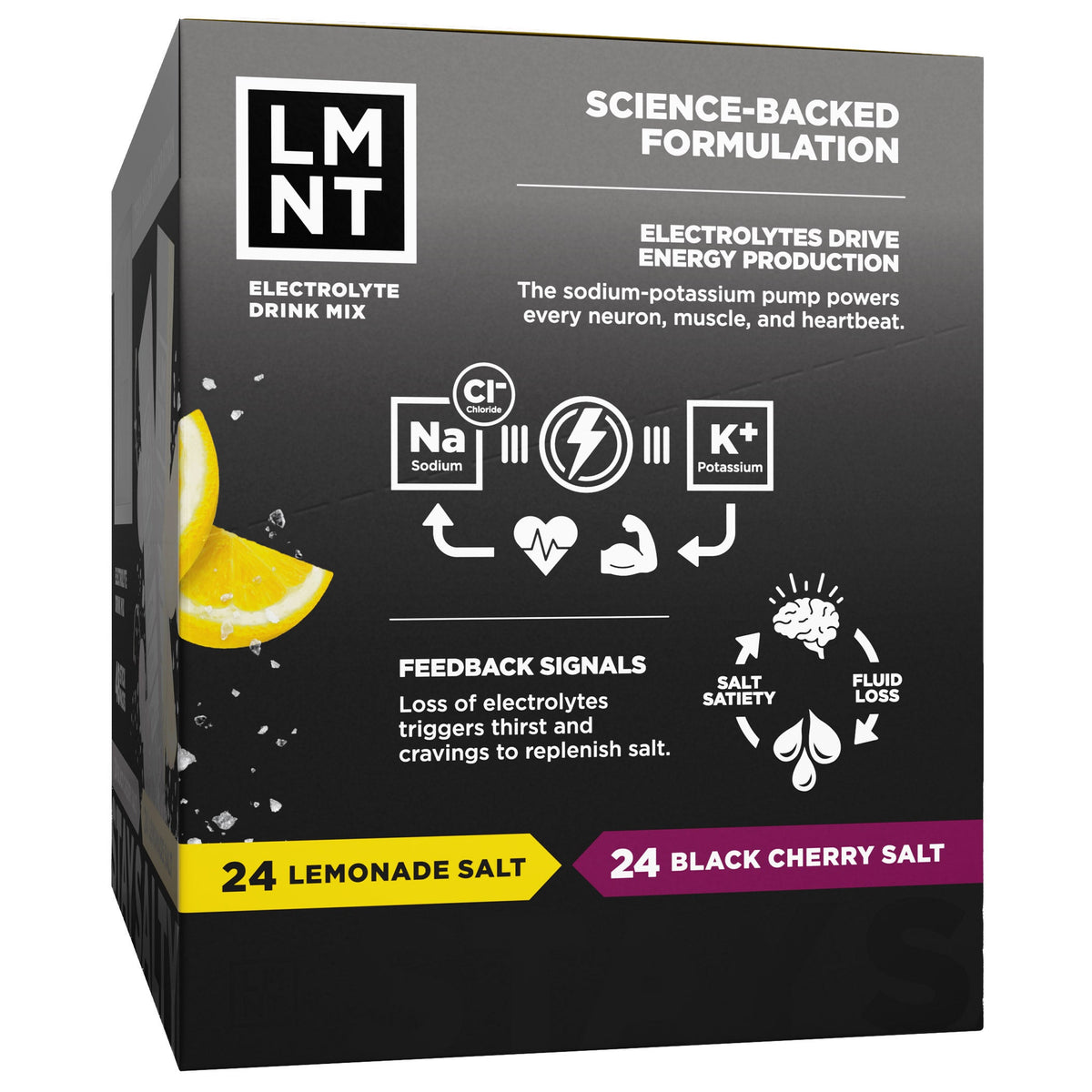 미국직구 엘엠엔티 전해질 파우더 LMNT Zero Sugar Electrolytes, 48ct Drink Mix Variety Pack, Black Cherry and Lemonade