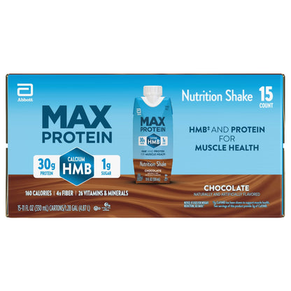 미국직구 맥스프로틴 단백질 쉐이크 음료 초콜릿 Max Protein 30g Protein Shake +HMB, Chocolate, 11 fl oz, 15-pack