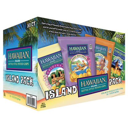미국직구 Hawaiian Brand Kettle Style Potato Chips, Island Variety Pack, 1.5 oz, 30 ct