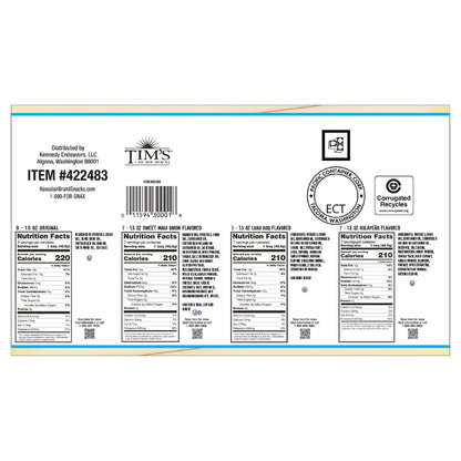 미국직구 Hawaiian Brand Kettle Style Potato Chips, Island Variety Pack, 1.5 oz, 30 ct